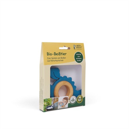 Jucarie organica pentru dentitie, din lemn si cauciuc natural, Dinozaur, Gruenspecht 688-00 [5]