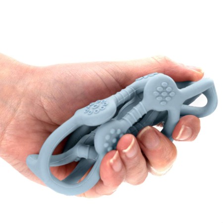 Jucarie pentru dentitie si minge 2in1, silicon, albastra, 0 luni+, Reer Bite&Play 79273 [1]