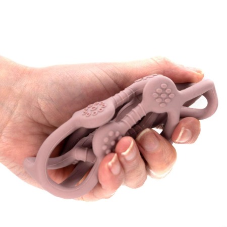 Jucarie pentru dentitie si minge 2in1, silicon, roz, 0 luni+, Reer Bite&Play 79284 [3]