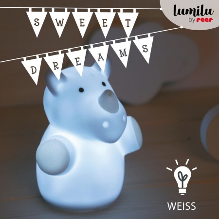 Lampa de veghe cu LED, forma rinocer, albastra, Lumilu Mini Zoo Rhino, Reer 52343 [2]
