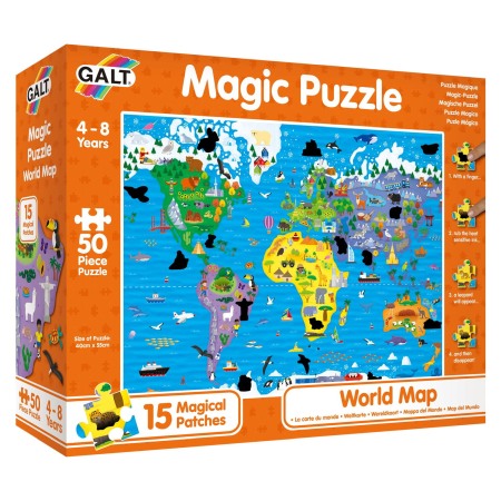 Jucarii Jocuri Activitati - Magic Puzzle - Harta lumii ( 50 piese)