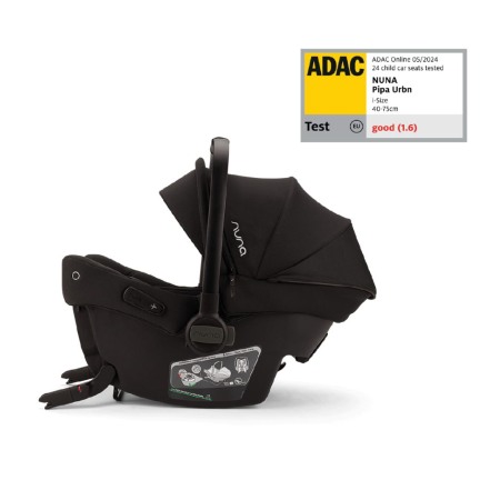 Scaune auto - Nuna - Scoica auto cu ISOFIX integrat PIPA urbn Caviar, nastere - 75 cm, testata inclusiv la impact lateral, conform ECE R129 si testata ADAC