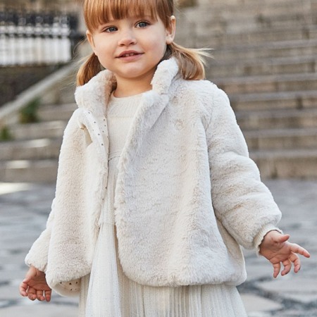 Palton blanita guler inalt- Alb - Mayoral 36 luni (98 cm) [3]