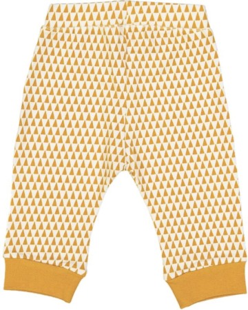 Haine  Incaltaminte Accesorii - PANTALONI BUMBAC ORGANIC GALBEN/ALB 12 luni