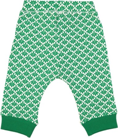 Haine  Incaltaminte Accesorii - PANTALONI BUMBAC ORGANIC VERDE/ALB 12 luni