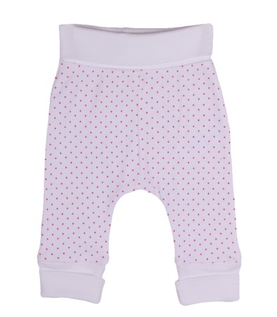 Haine  Incaltaminte Accesorii - Pantaloni cu manseta din bumbac 100% si imprimeu picatele rosii 2 ani