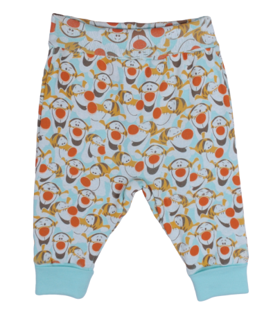 Haine  Incaltaminte Accesorii - Pantaloni cu mansete din bumbac 100% si imprimeu Tigrila 18 luni