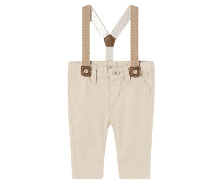 Haine  Incaltaminte Accesorii - Pantaloni lungi Bej cu bretele