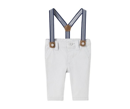 Pantaloni - Pantaloni lungi Gri cu bretele - Mayoral   12 luni