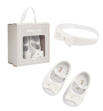 Haine  Incaltaminte Accesorii - Pantofi catifea + Bentita - Alb - Mayoral  18