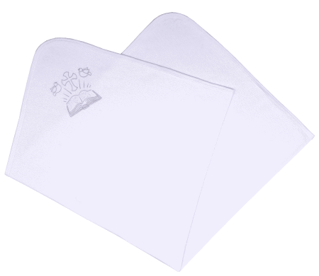 Textile - Paturica botez cu imprimeu argintiu