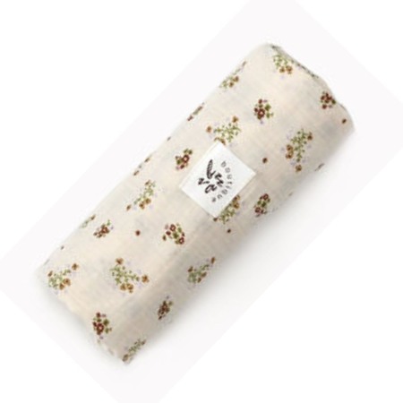 Textile - Paturica muselina Ecru Flowers 120x 120 cm - Buva