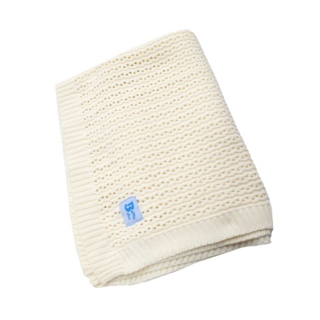 Textile - Paturica tricotata - Ecru - BalticBebe