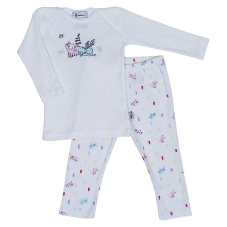 Haine  Incaltaminte Accesorii - Pijama cu maneca lunga imprimeu Pisici roz 4 ani