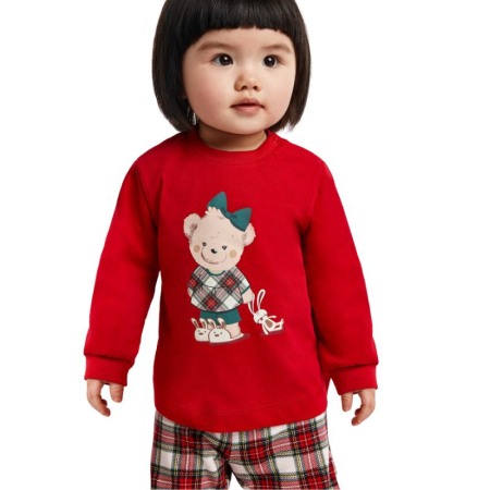 Haine  Incaltaminte Accesorii - Pijama rosie Ursoaica cu saculet pentru transport