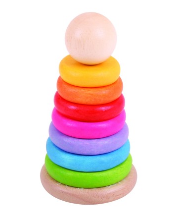 Jucarii Jocuri Activitati - Piramida din lemn - Curcubeul