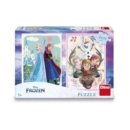 Puzzle - Puzzle 2 in 1 - Anna si Elsa (2 x 77 piese)