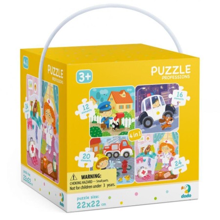 Jucarii Jocuri Activitati - Puzzle 4 in 1 - Meserii (12, 16, 20, 24 piese)