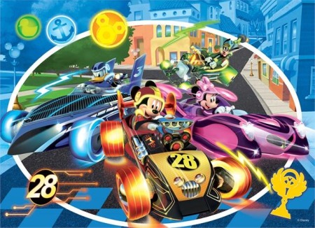 Jucarii Jocuri Activitati - Puzzle de colorat - Mickey in cursa (24 piese)