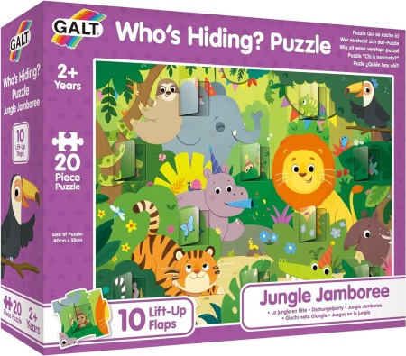 Puzzle - Puzzle deschide ferestrele - Jungla ( 20 piese)