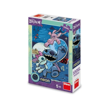 Puzzle - Puzzle neon XL - Stitch (100 piese)