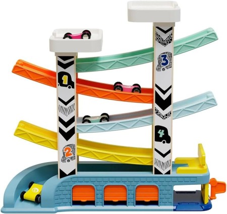 Masinute trenulete avioane - Rampa cu 4 masinute de curse