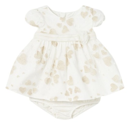 Rochie alba ceremonie Inimioare bej -  - Mayoral 1-2 luni [0]