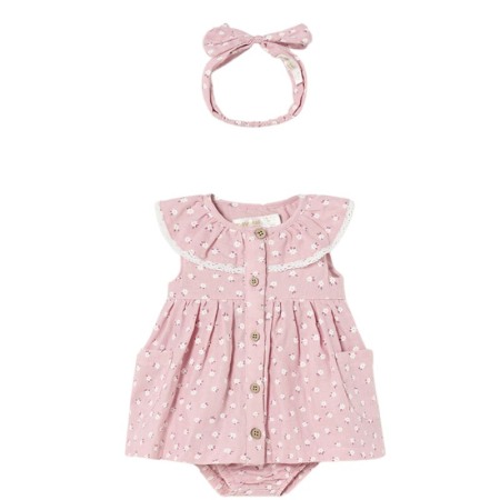 Rochii - Rochie  + bentita +chilotei- roz - Mayoral  18 luni