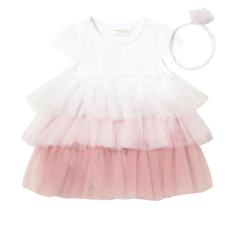 Noua colectie Mayoral - Rochie - body ceremonie - Tul + bentita - Mayoral