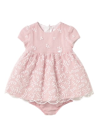 Rochii - Rochie brodata + chilotei - Roz