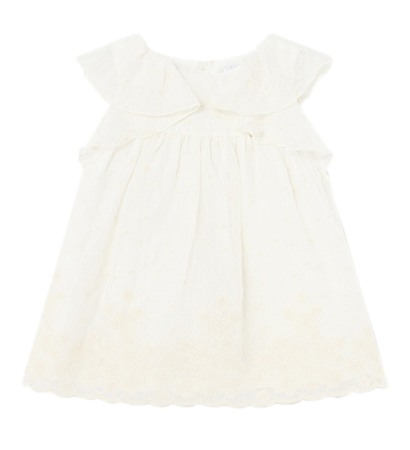 Rochii - Rochie broderie bambula - ocru