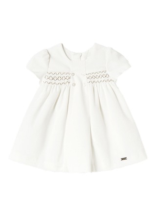 Rochii - Rochie catifea - alb - Mayoral