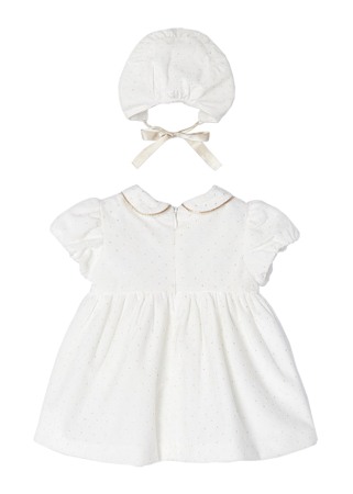 Rochie catifea + boneta - Alb [2]