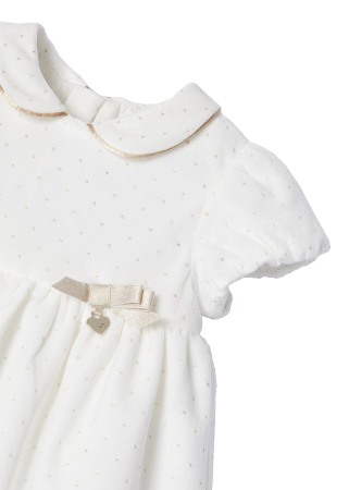 Rochie catifea + boneta - Alb [3]