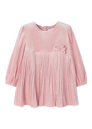 Rochie catifea pliuri - Roz - Mayoral 18 luni [0]