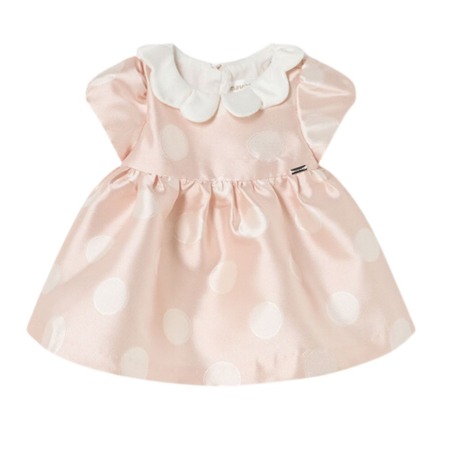 Haine  Incaltaminte Accesorii - Rochie ceremonie jacard - Buline albe - Mayoral  4-6 luni (70 cm)