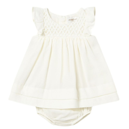 Haine  Incaltaminte Accesorii - Rochie  + chilotei nou nascut - Off White - Mayoral