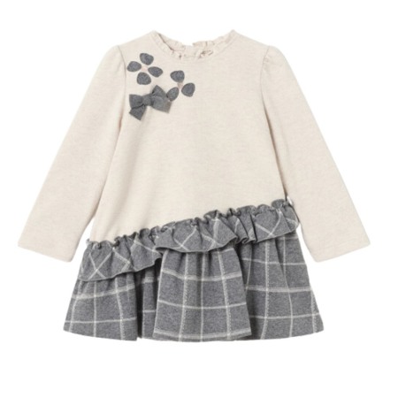 Rochii - Rochie combinatie imprimeu carouri gri bebe - Mayoral 24 luni (92 cm)