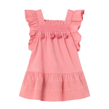 Rochii - Rochie cu volanase si ciucuri din bumbac - Mayoral   3 ani