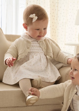 Rochii - Rochie din catifea cu sclipici - ecru - Mayoral  6-9 luni