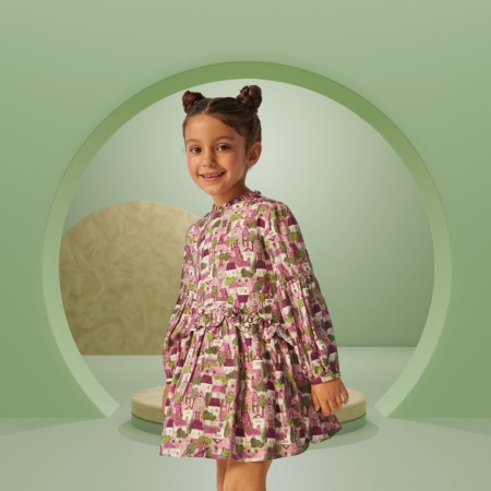 Rochii - Rochie  imprimeu casute-  Mayoral   8 ani (128 cm)