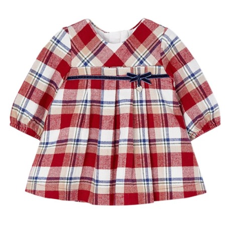 Rochii - Rochie in carouri pentru nou-nascut ECOFRIENDS 4-6 luni