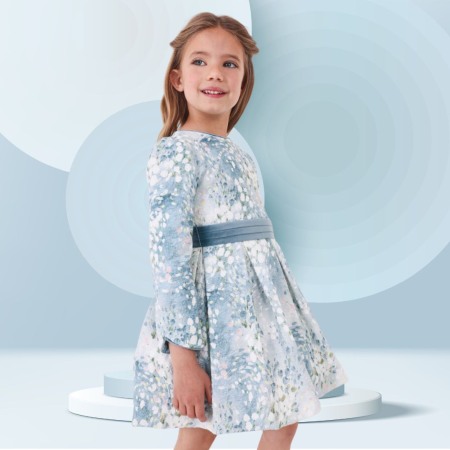 Rochii - Rochie jacquard  imprimeu Pastel vernil - Mayoral  7 ani (122 cm)