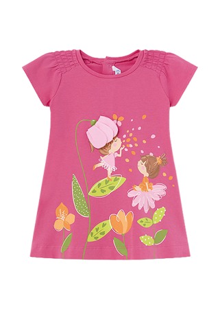 Reduceri de Paste pentru copii - Rochie magenta imprimeu floral Better Cotton