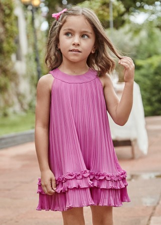 Rochii - Rochie plisata - roz - Mayoral 10 ani