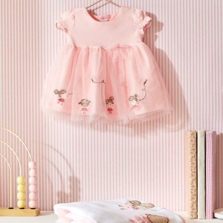 Rochii - Rochie Rosa baby tul brodat - Mayoral  2-4 luni