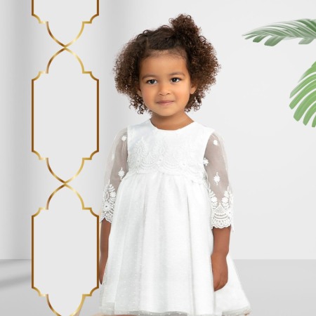 Haine  Incaltaminte Accesorii - Rochie Tul brodat Plumeti Ceremonie - Abel & lula  36 luni (98 cm)