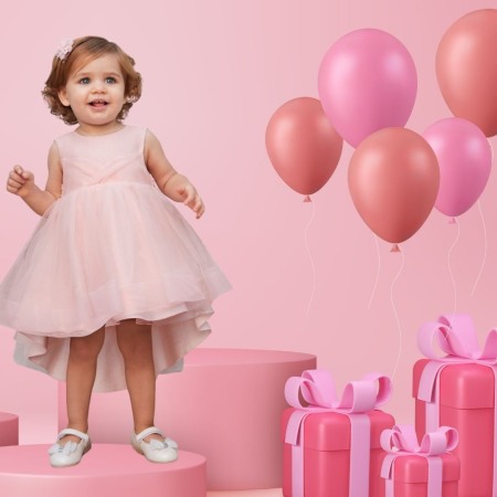 Rochii - Rochie Tul  roz cu sclipici- Abel&lula   6-9 luni 75 cm