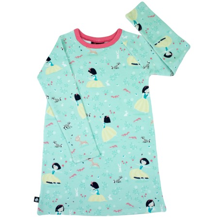 Haine  Incaltaminte Accesorii - Rochita cu maneca lunga imprimeu Alba ca Zapada 116 cm (5-6 ani)