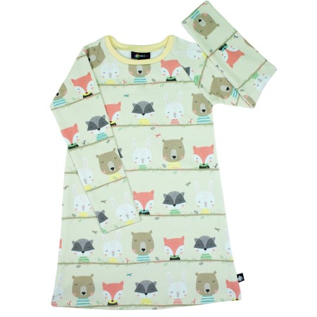 Haine  Incaltaminte Accesorii - Rochita cu maneca lunga imprimeu Animale din padure 122 cm (6-7 ani)